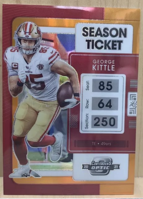 2021 Panini Contenders Optic Season Ticket Orange Prizm /50 George Kittle #49