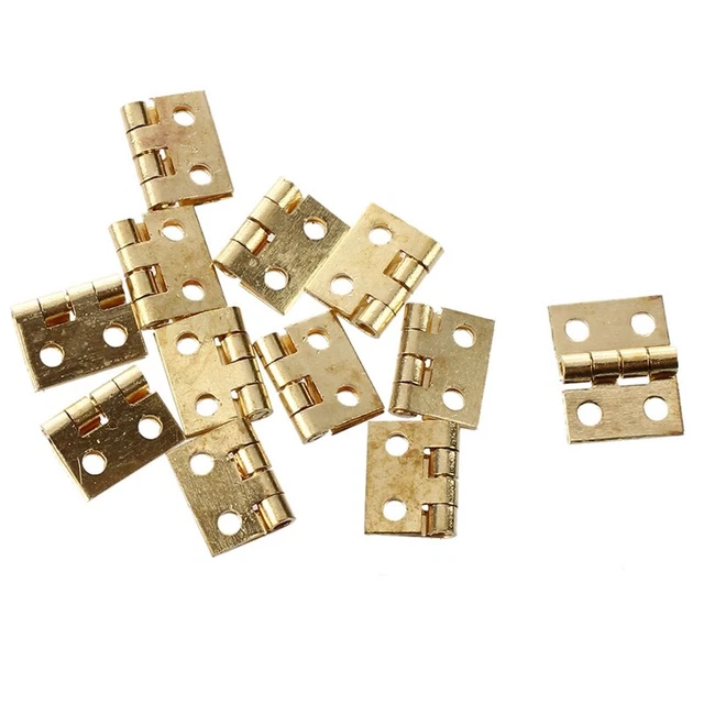 Bisagras de armario para gabinete de muebles en miniatura 12 piezas - doradas A8Q8
