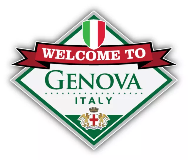 Genova Italy Welcome Travel Badge Car Bumper Sticker Decal