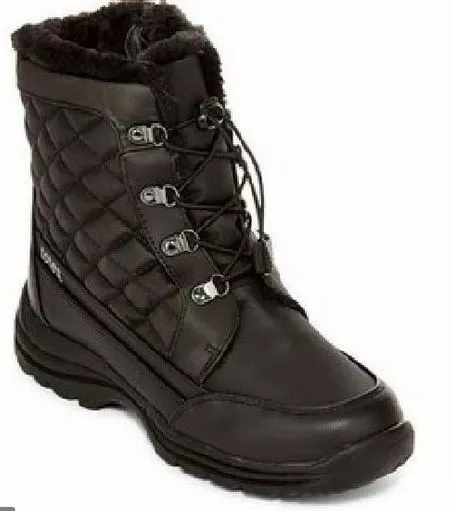 Totes Women's Toby II Quilted Water-Resistant Cold Weather Boots Size 6M~Black 2