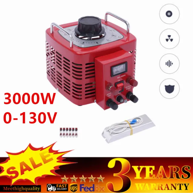 30Amp Voltage Transformer Variable AC Voltage Regulator Metered 3000W 0-130V