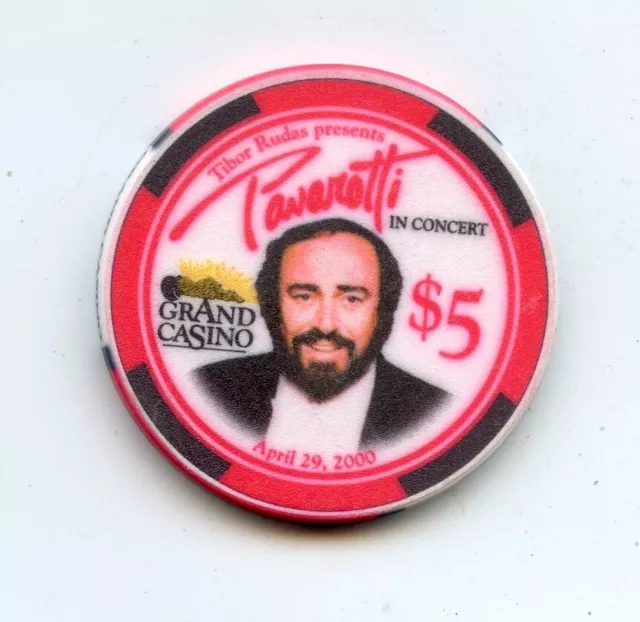 5.00 Chip from the Grand Casino Biloxi Mississippi Pavarotti