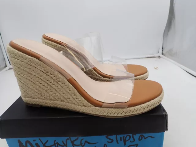 mikarka  Wedge Sandals for Women Open Toe Espadrilles Platform Slides size 7
