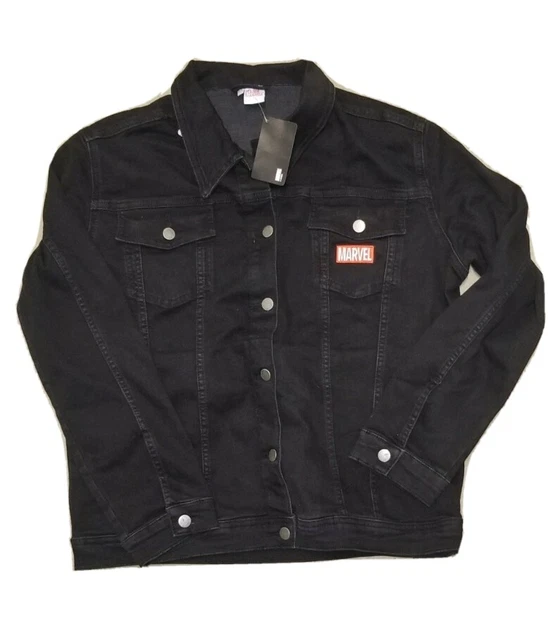 NWT Marvel Comics AVENGERS Infinity War Black Denim Jacket Womens Size 2XL