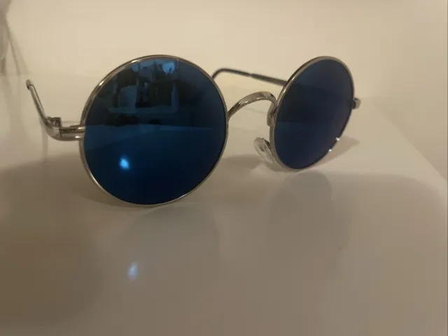 Occhiali Da Sole Vintage Retro' Tondi Rotondi Specchio Unisex Sunglasses John L.
