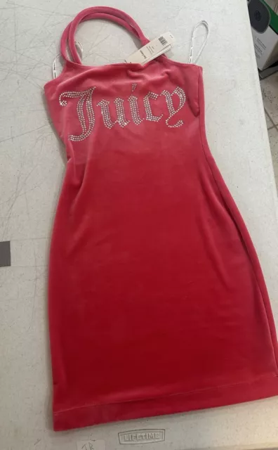 Juicy Couture J1009 Spiced CoralEmbellished Strappy Dress (S) $79 Tag NW