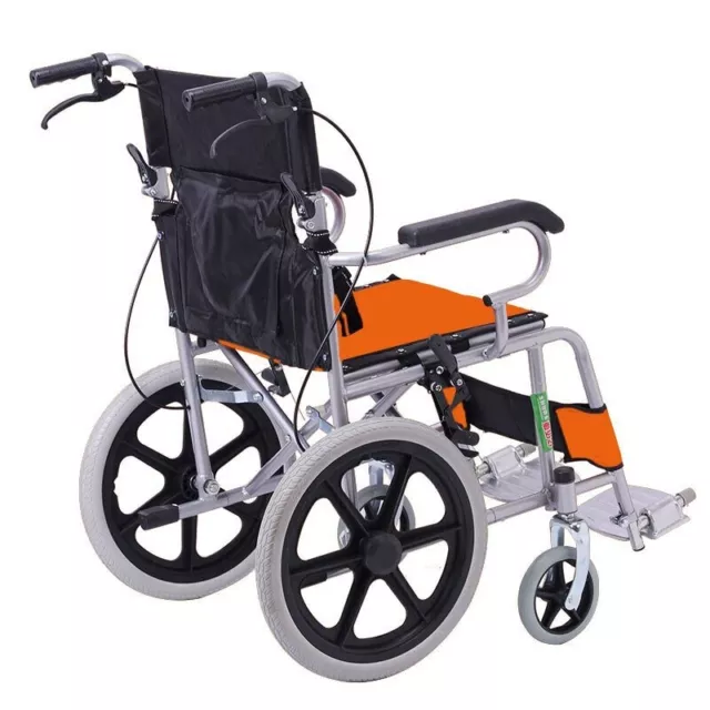 ✅16Inch Portable Easy Folding Wheel Chair Wheelchair Lightweight Mobility Aid ✅ 3