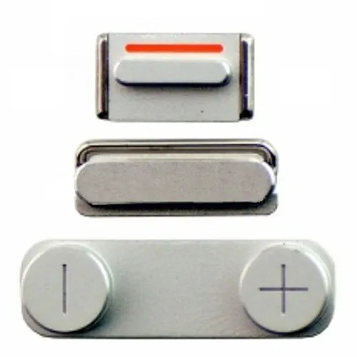 Lot de 3 boutons latéraux gris power, volume et mute pour iPhone 5