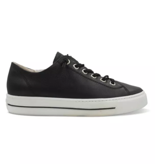 Paul Green Hadley platform Leather Lace-Up Sneakers in black 5.5 UK 8 US $378