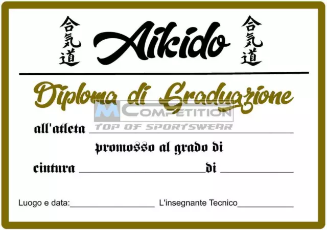 10 Diploma di graduazione Aikido Premiazione Cambio Cintura Arti Marziali