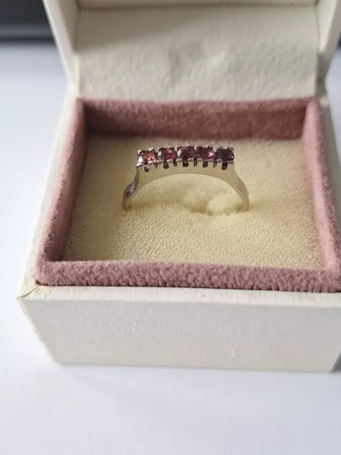 Antiker Ring Silber 925er- Vintage Ring mit Roten Steinen   Rubine? Verstellbar