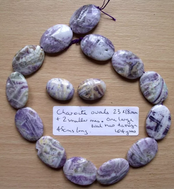 Charoite Oval Beads (3)