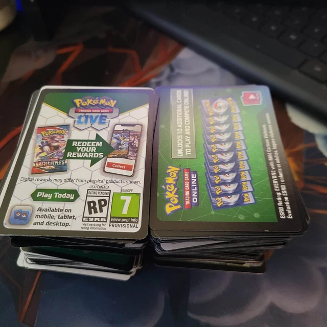 POKEMON TCG ONLINE Code Cards (400 count) New codes/Sets Vary A mix of