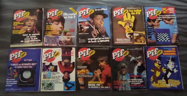 Lot De 10 Magazines Pif Gadget Vintage Années 70  Vaillant N°11