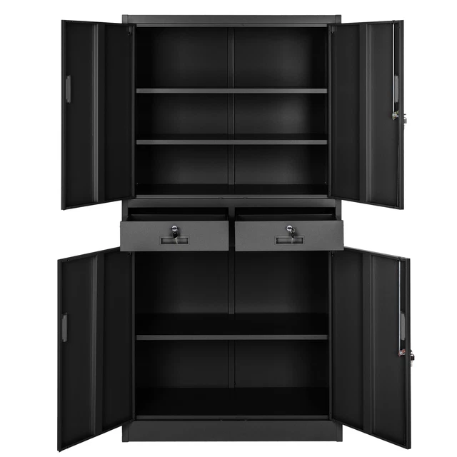 ARMOIRE DE RANGEMENT metallique 2 tiroirs 4 portes meuble de bureau