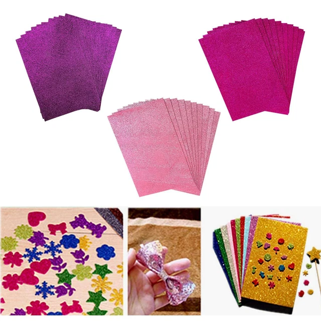 Craft Foam Sheets Sparkling Handmade Origami 10x Handicraft Sheets Glitter Foam