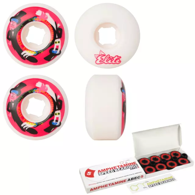 OJ Wheels Skateboard Wheels 54mm Nora EZ Edge 101A with Abec 5 Bearings