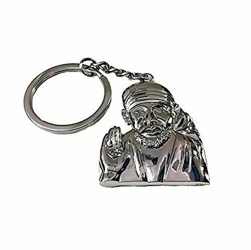 GCT Two Sided Shirdi Sai Baba Ji (KC-45/1) Metal Keychain Silver