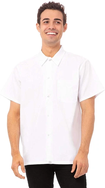 Men's Utility Cook Shirt, White, Size 4.0 FnAd