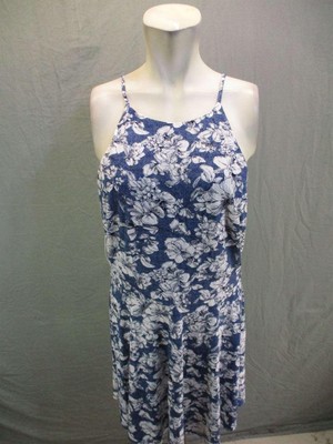 Fortune + Ivy Size XL Womens Navy Floral Sleeveless Summer Tank Mini Dress 4W243