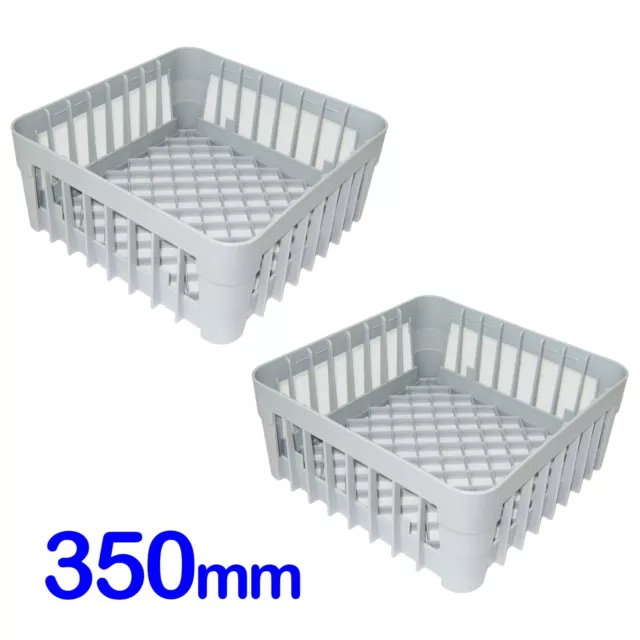 2 X 350 X 350 GLASS-WASHER OPEN GLASS CUP SQUARE RACK BASKET 350mm IME OMNIWASH 3