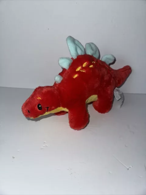 The Petting Zoo 7" Plush Stegosaurus Dinosaur Red Stuffed Toy Uncommon