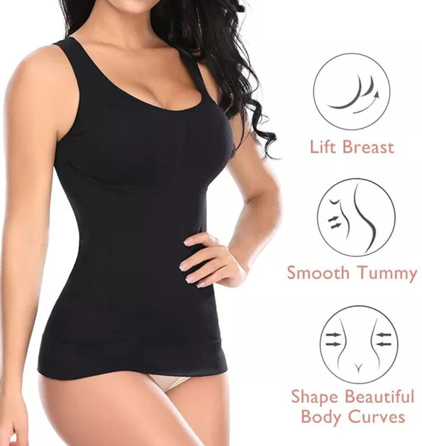 AU Women Seamless Cami Tank Tops Vest Body Shaper Removable Padded Shapewear Hot