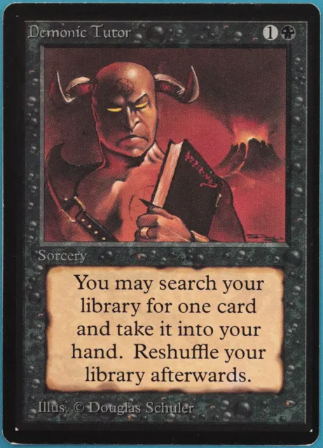 Demonic Tutor Beta NM Black Vintage MTG MAGIC CARD (316012) ABUGames