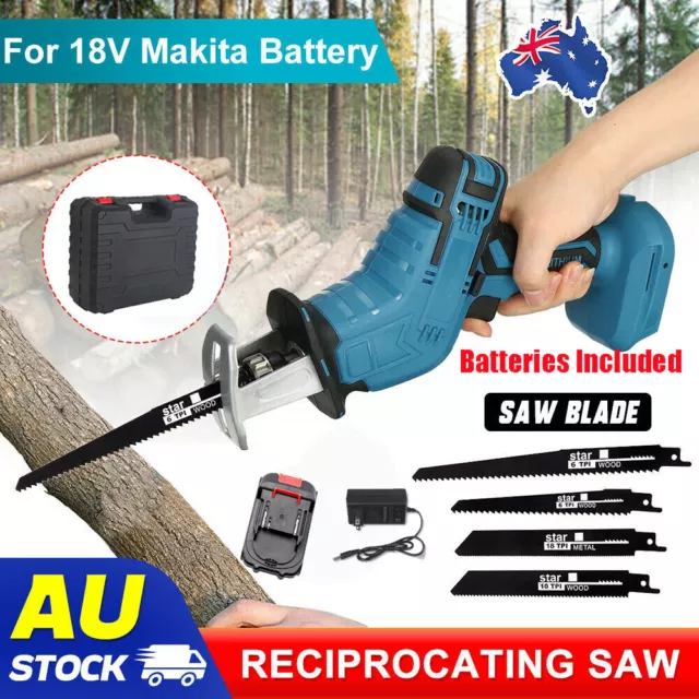 NEW Cordless Electric Reciprocating Saw Sabre Saw 1x Battery Charger 4 Blade Kit