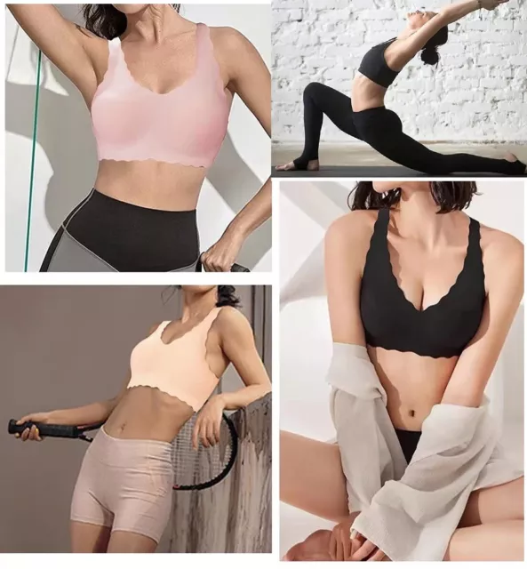 FOR WOMEN FEMALE Seamless Bra Comfortable Wirefree Sport Yoga One Size Tank  Tops £9.37 - PicClick UK