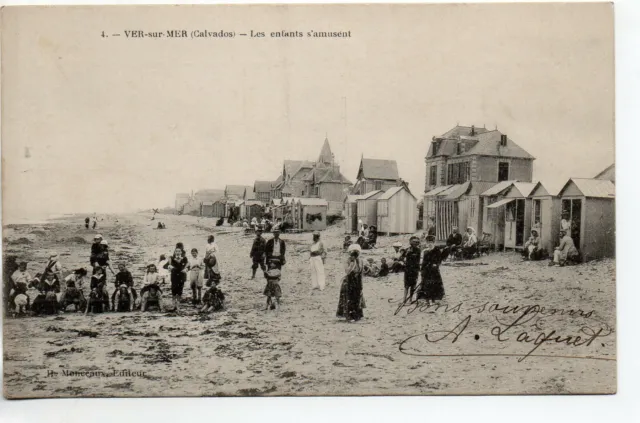 SEA WORM - Calvados - CPA 14 - Children at the beach