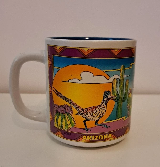 Vintage Arizona Cactus Bird Souvenir Coffee Tea Mug Cup