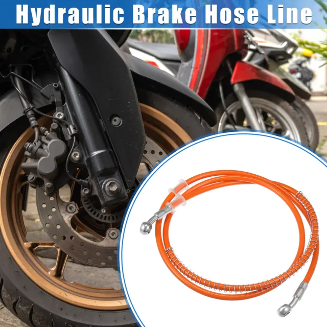 Motorcycle 150cm 59.06" 10mm 0.39" Hydraulic Brake Hose Line Pipeline Orange