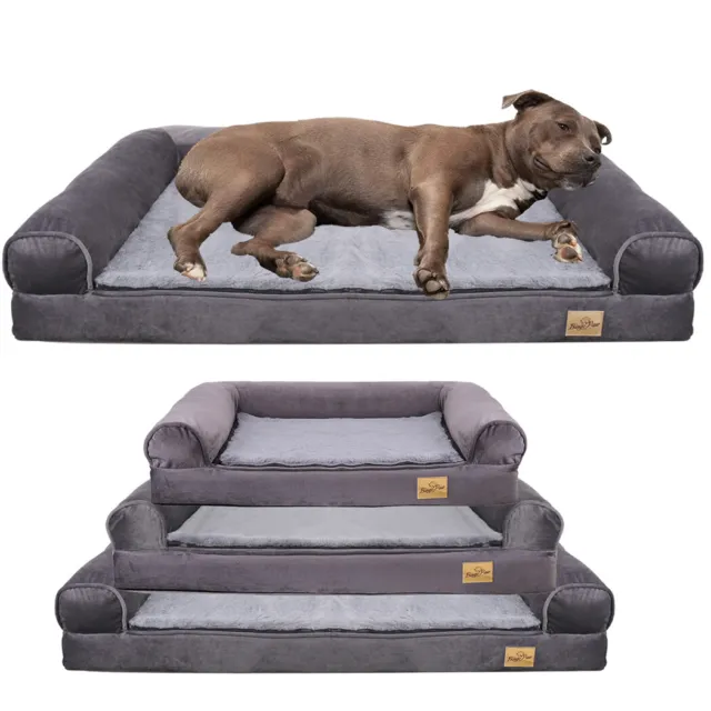 Waterproof Large Dog Bed Memory Foam Sofa Relieve Tiredness Cozy Pet Mattress US