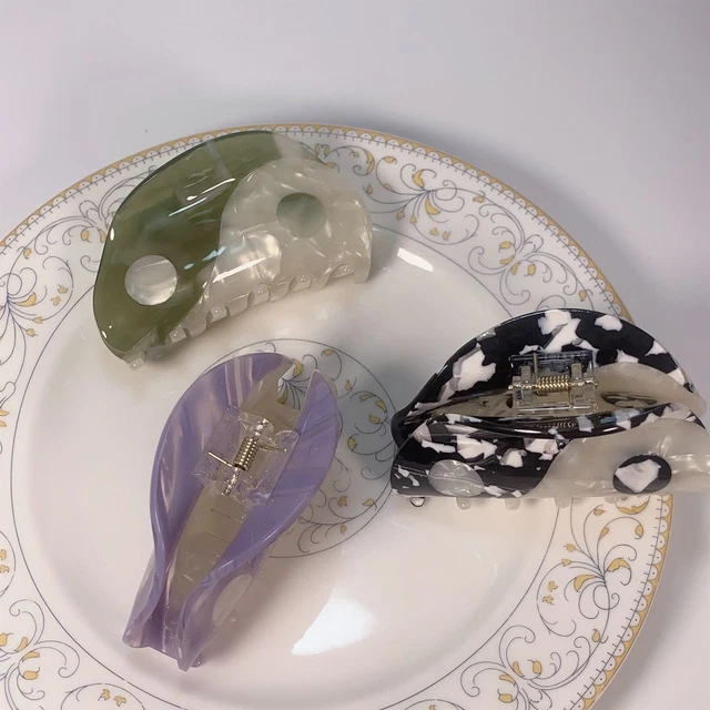 Clip de cabello vintage geométrico con garra de cabello Yin Yang barra de tai chi