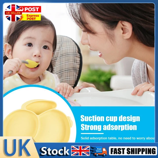 Cartoon Children Dishes Cute Silicone Baby Feeding Dishes Baby Cutlery (Yellow)