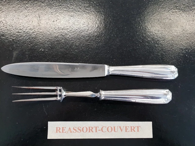 Service à Découper Vintage – Couvert En Inox/acier Argenté, Sans Marque, état D'usage