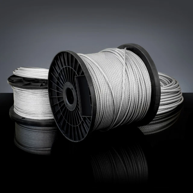 1m - 100m CÂBLES D'ACIER GALVANISÉ filin métallique corde voile zingué