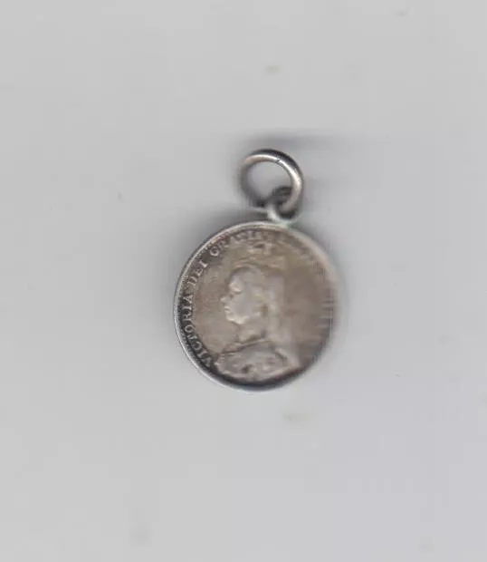 1887-93 Victoria Jubilee Head Silver (.925) Threepence, Monogram Reverse + Loops