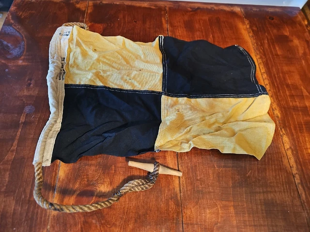 Antique Maritime Nautical Signal Flag Code L  Dettra Flag Co. Original As Found
