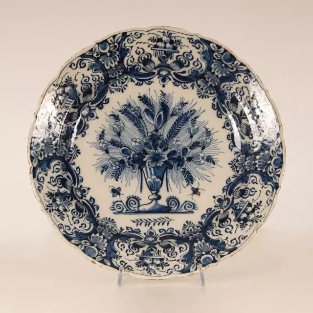 18th Century Delft Cabinet Plate Blue and White Dutch Delftware collectors plate