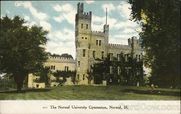 The Normal University Gymnasium,IL McLean County Illinois Read & White Postcard