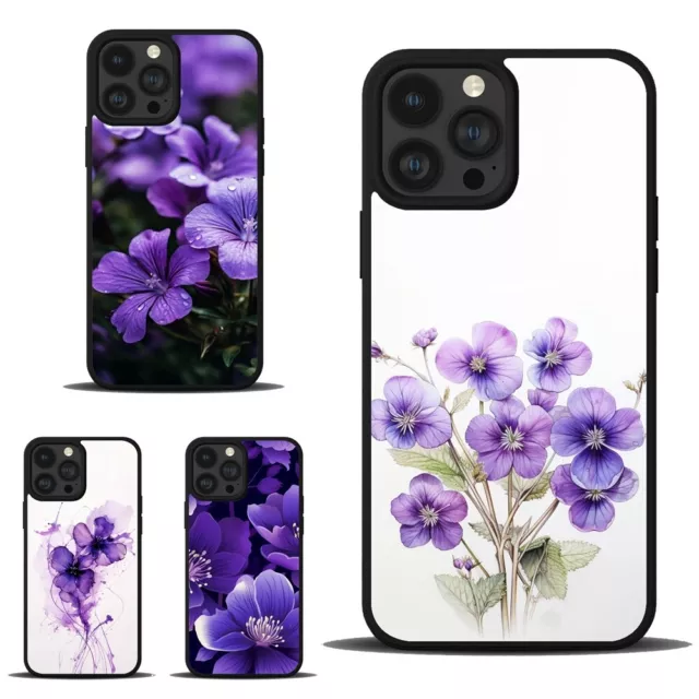 For iPhone 6 7 8 11 12 13 14 15 pro max Case blooming Violet flower