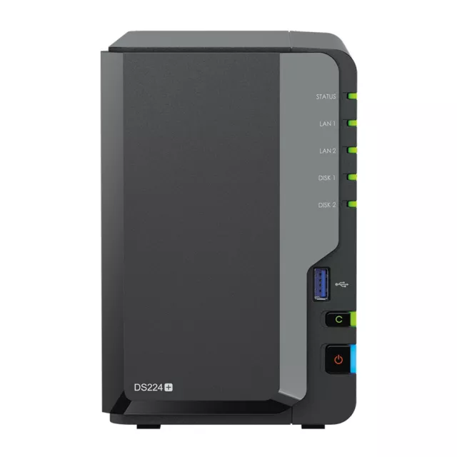 Synology DiskStation DS224+ NAS 2-Bay 2,5"/3,5" SATA HDD/SSD, 2x Gigabit LAN, 2x