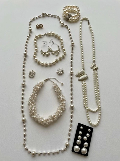 Costume Jewellery - Vintage Style - Pearlescent - 10 Pieces (New)