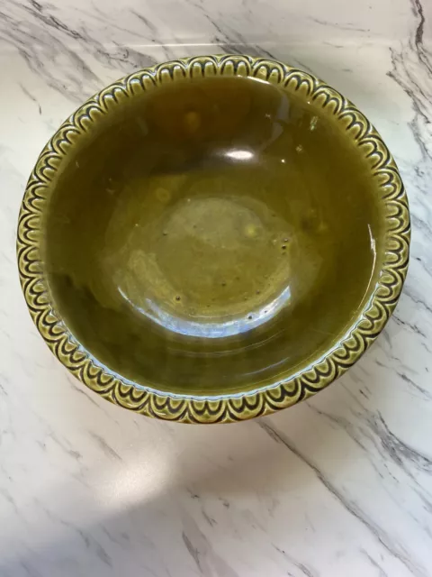 McCoy Vintage Pottery USA 7516 Green Basin Bowl Turkey Serving