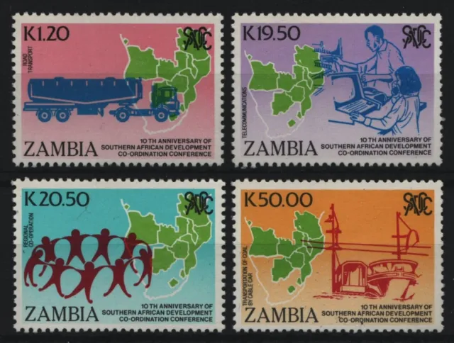 Sambia 1990 - Mi-Nr. 520-523 ** - MNH - Konferenz