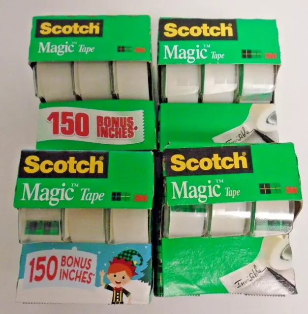 12 Rolls Scotch Magic Tape (6 Rolls 3/4 in x 300 in, 6 Rolls 3/4 in x 350 in)