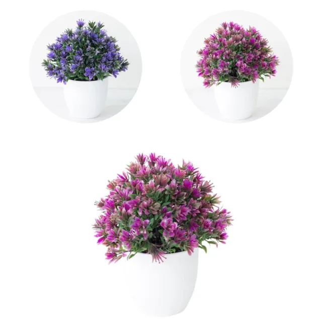 Bonsái de plástico decorativo de escritorio exquisito bonsái de flores falsas animado