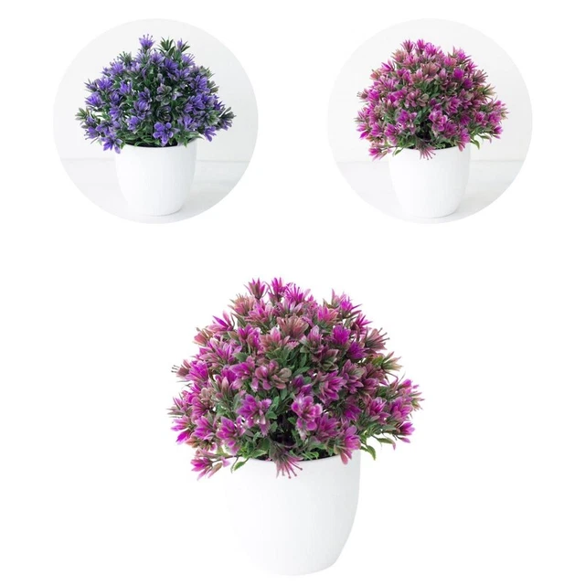 Bonsái de plástico decorativo de escritorio exquisito bonsái de flores falsas animado